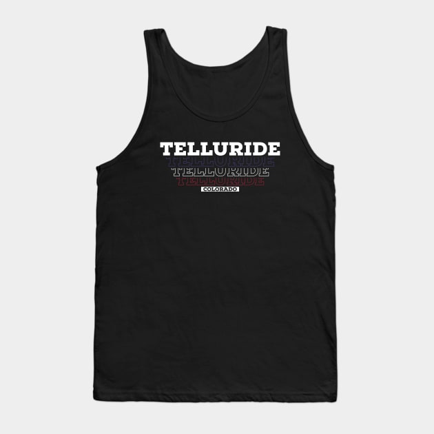 Telluride Colorado USA Vintage Tank Top by Zen Cosmos Official